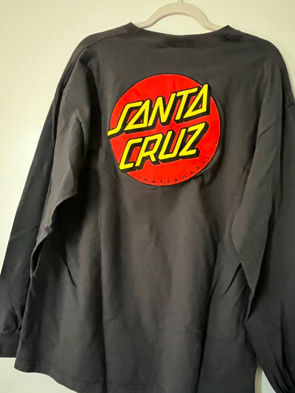 Santa Cruz Skateboards Black Crewneck with Red and Yellow Logo
